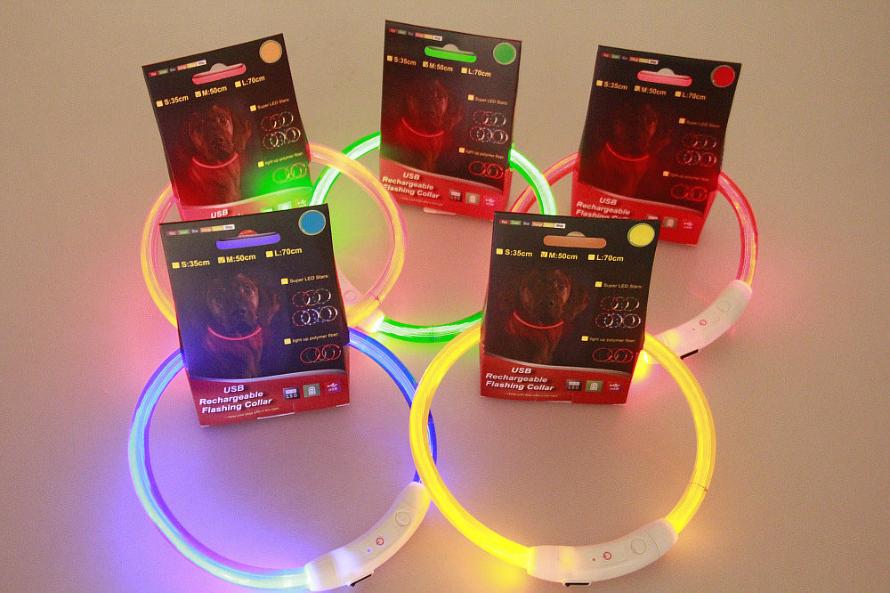 Pet Flashing Collar USB Rechargeable Glowing Necklace
