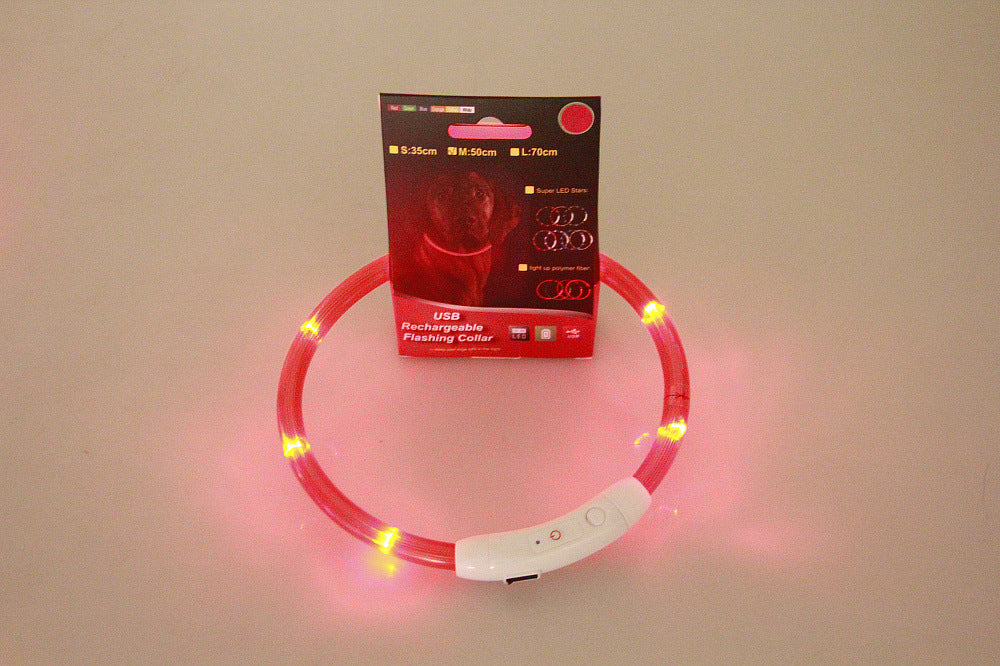 Pet Flashing Collar USB Rechargeable Glowing Necklace