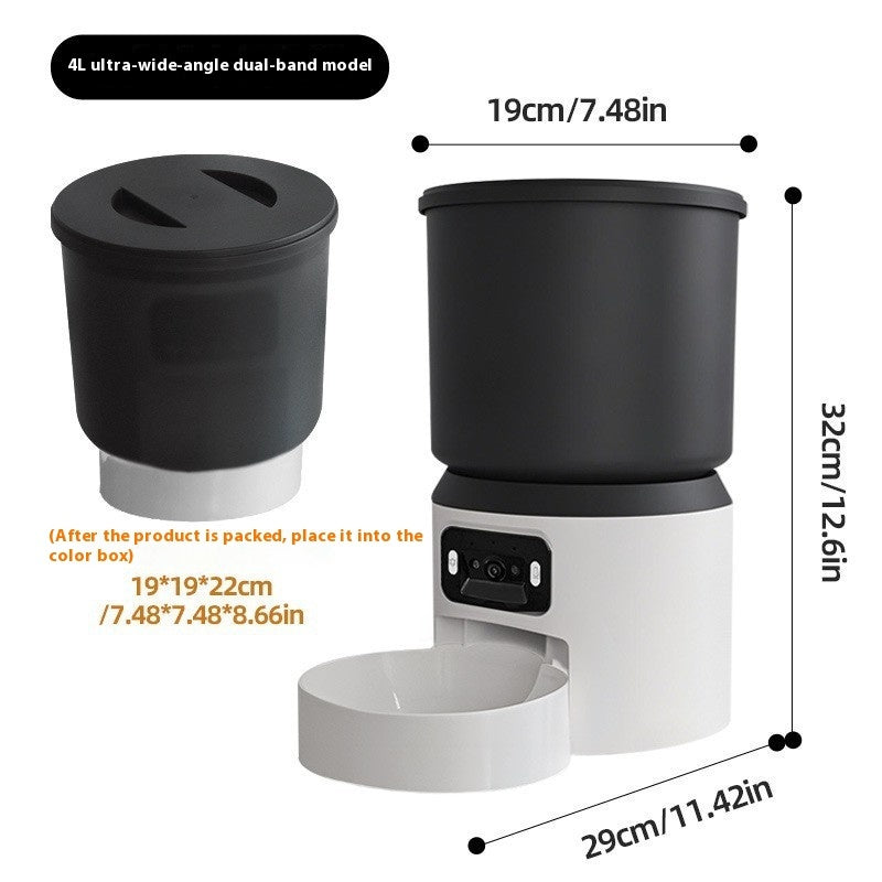 4L Smart Feeder Pet Cat Dog Timing Remote Monitoring