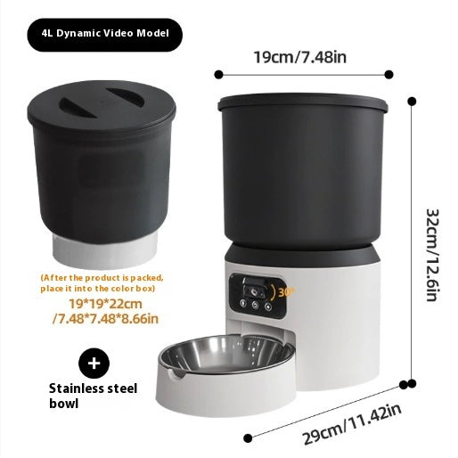 4L Smart Feeder Pet Cat Dog Timing Remote Monitoring